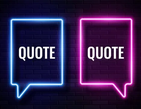 Vector Retro Neon Glowing Speech Bubble Frames Stock Illustration