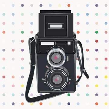 Vector retro photo camera Stock Illustration