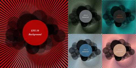 Vector retro pockmarked background with beams. Also with stylized clouds in the Illustrazione stock