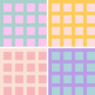 Vector retro preppy gingham seamless pattern. Trendy preppy plaid patterns... Stock Illustration