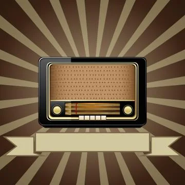 Vector retro radio Stock Illustration