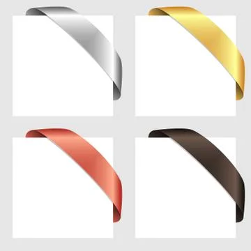 Vector retro ribbon set Stock Illustration