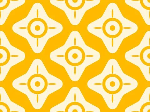 Vector Retro seamless abstract geometric floral pattern. Vintage geometric .. 库存插图