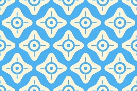 Vector Retro seamless abstract geometric floral pattern. Vintage geometric .. Stock Illustration