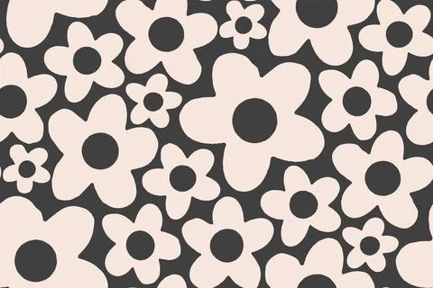 Vector Retro seamless abstract simple geometric floral pattern. Vintage geo.. Stock Illustration