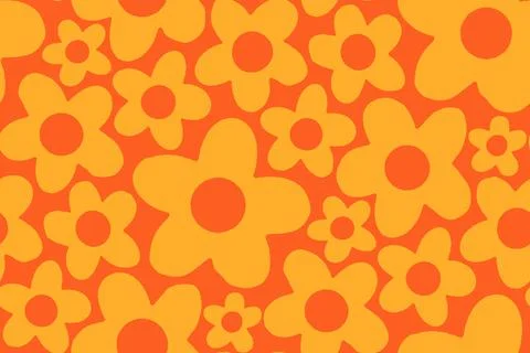 Vector Retro seamless abstract simple geometric floral pattern. Vintage geo.. Stock Illustration