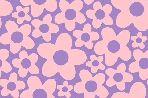 Vector Retro seamless abstract simple geometric floral pattern. Vintage geo.. Stock Illustration