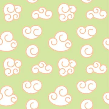 Vector retro seamless clouds backgroung Stock Illustration