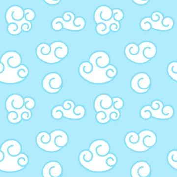 Vector retro seamless clouds backgroung Stock Illustration