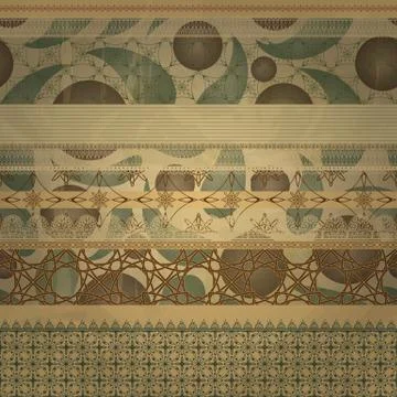 Vector  retro seamless  patterns on abstract seamless background on old paper Stock Illustration