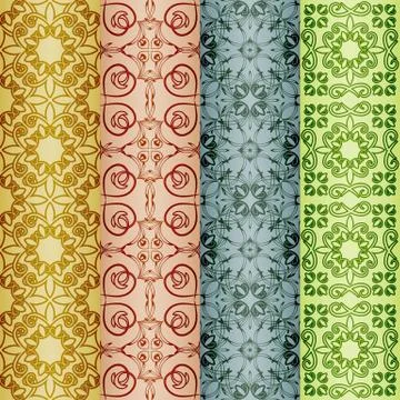 Vector retro seamless patterns Stock Illustration