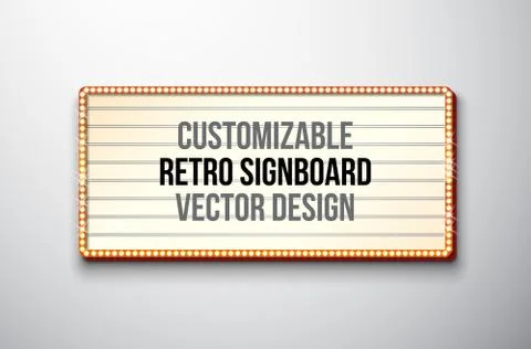 Vector retro signboard or lightbox illustration with customizable design on Stock Illustration
