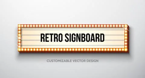 Vector retro signboard or lightbox illustration with customizable design on Stock Illustration