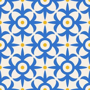 Vector retro Spain geometric seamless pattern in retro Art deco style. Vint.. Stock Illustration