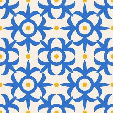 Vector retro Spain geometric seamless pattern in retro Art deco style. Vint.. Stockillustratie