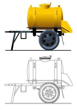 Vector retro tank trailer Иллюстрация