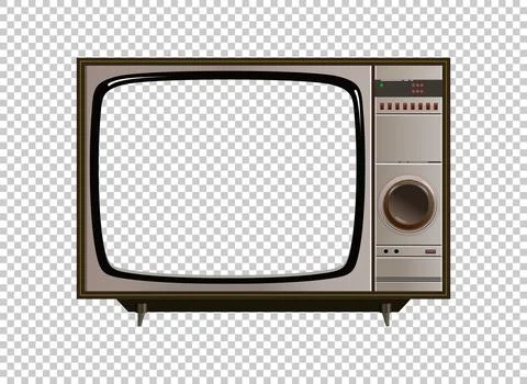 Vector retro television mock up isolate on transparent grid Illustrazione stock