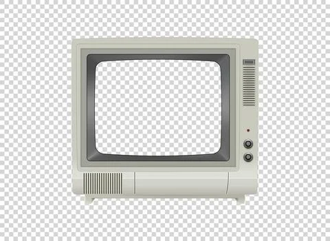 Vector retro television mock up isolate on transparent grid Stock-Illustration