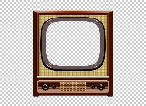 Vector retro television mock up isolate on transparent grid Stock-Illustration