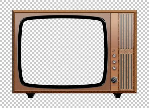 Vector retro television mock up isolate on transparent grid Illustrazione stock