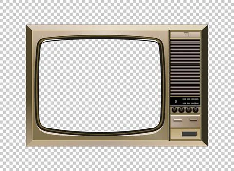 Vector retro television mock up isolate on transparent grid Stock-Illustration