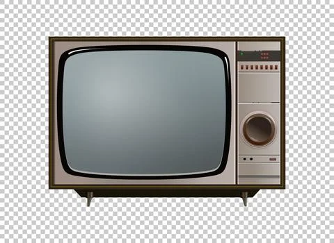 Vector retro television mock up isolate on transparent grid Stock-Illustration