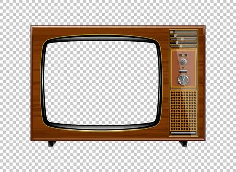 Vector retro television mock up isolate on transparent grid Illustrazione stock