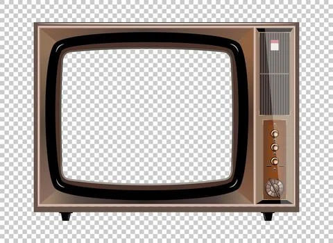 Vector retro television mock up isolate on transparent grid Illustrazione stock
