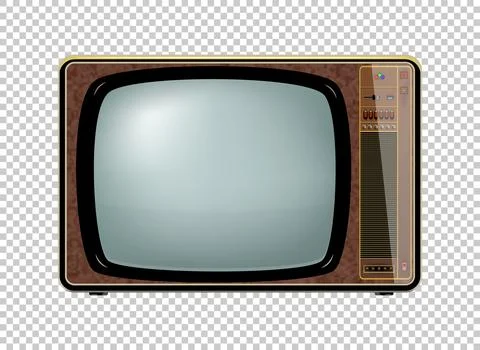 Vector retro television mock up isolate on transparent grid Stock-Illustration