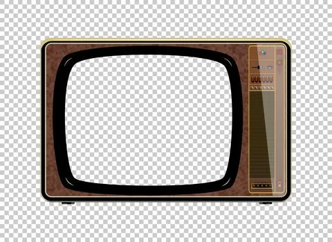 Vector retro television mock up isolate on transparent grid Illustrazione stock