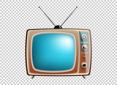 Vector retro television mock up isolate on transparent grid Stock-Illustration