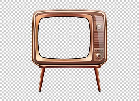 Vector retro television mock up isolate on transparent grid Stock Illustration