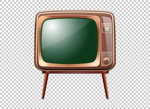Vector retro television mock up isolate on transparent grid Stock-Illustration