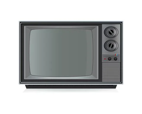 Vector retro television mock up isolated on white background Stock Illustration