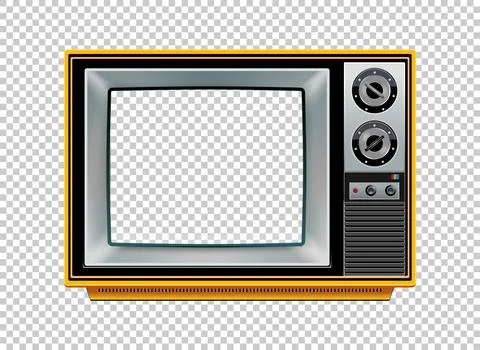 Vector retro television mock up isolated on transparent grid Stock-Illustration