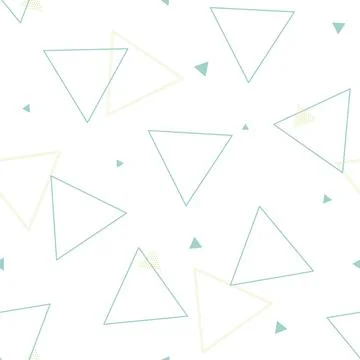 Vector Retro Turquoise Triangle Shapes on White seamless pattern background Stock Illustration