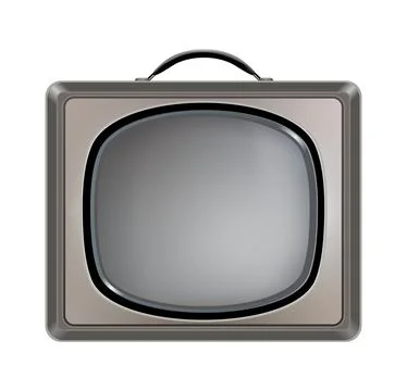 Vector retro tv portable isolated on white Stock Illustration