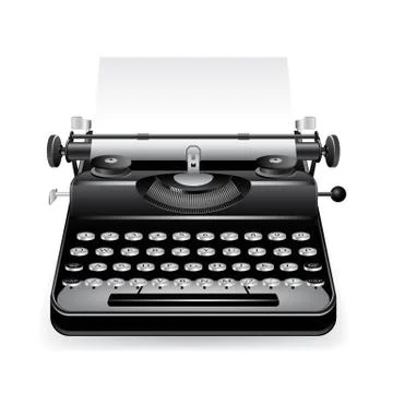 Vector retro typewriter icon. Stock Illustration
