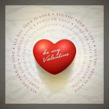 Vector retro Valentine's Day greeting card Stock Illustration