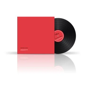 Vector retro vinyl disk with cover. Stock Illustration