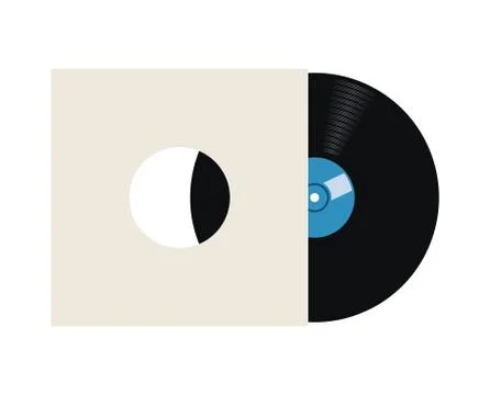 Vector retro vinyl record in paper sleeve cover Stock Illustration