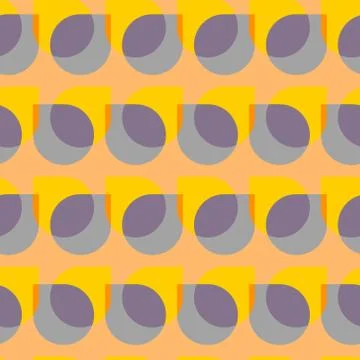 Vector Retro Water Drop Overlapping Pattern, Gray &amp; Yellow Stock Illustration