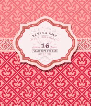 Vector. Retro wedding card Stock Illustration