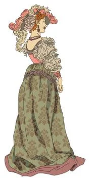 Vector Retro Woman Stock Illustration