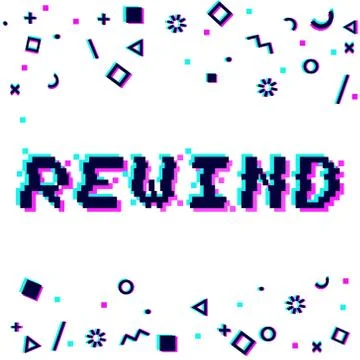 Vector rewind pixel glitch Stock Illustration