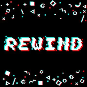 Vector rewind pixel glitch Stock Illustration