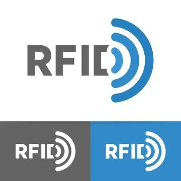 Vector RFID tag icon or logo. Radio-frequency identification symbol Illustrazione stock
