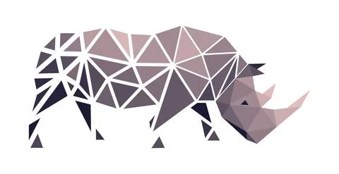 Vector rhinoceros in low poly style Stock Illustration