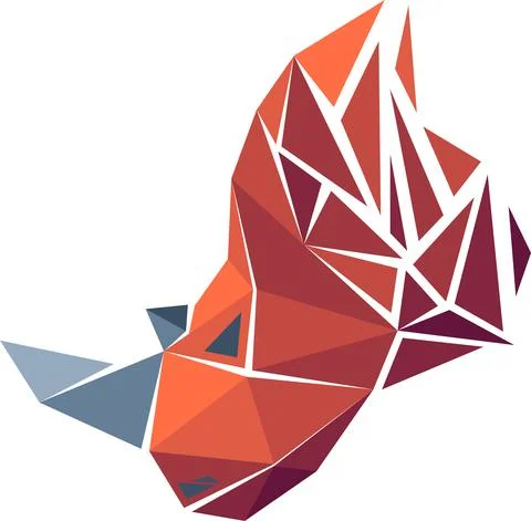 Vector rhinoceros in low poly style Stock Illustration