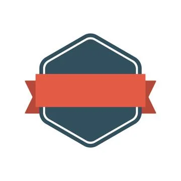 Vector ribbon and label, flat design Illustrazione stock
